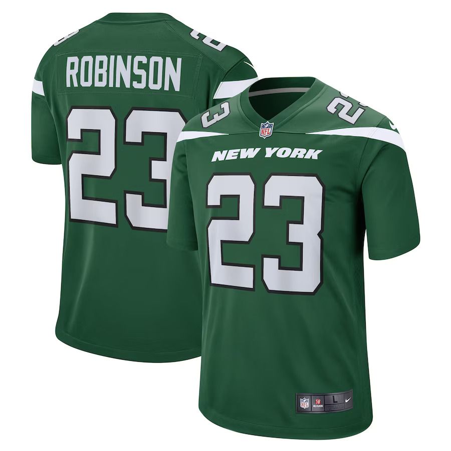 Men New York Jets #23 James Robinson Nike Gotham Green Game Player NFL Jersey